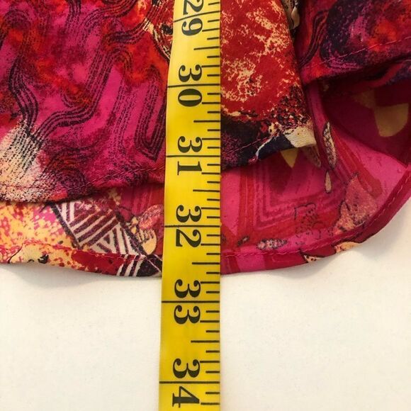 Chicos Whimsical Hawaiian print Silk Floaty A Line Skirt Size 8 - Picture 9 of 13